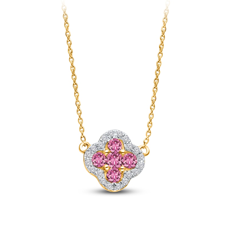 14k Yellow Gold Genuine Sapphire and White Diamond Necklace 14k Yellow Gold Genuine Sapphire and White Diamond Necklace
