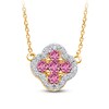 Thumbnail Image 2 of Kallati Natural Pink Sapphire & Diamond Necklace 1/10 ct tw 14K Yellow Gold 18"