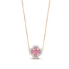 Thumbnail Image 3 of Kallati Natural Pink Sapphire & Diamond Necklace 1/10 ct tw 14K Yellow Gold 18"