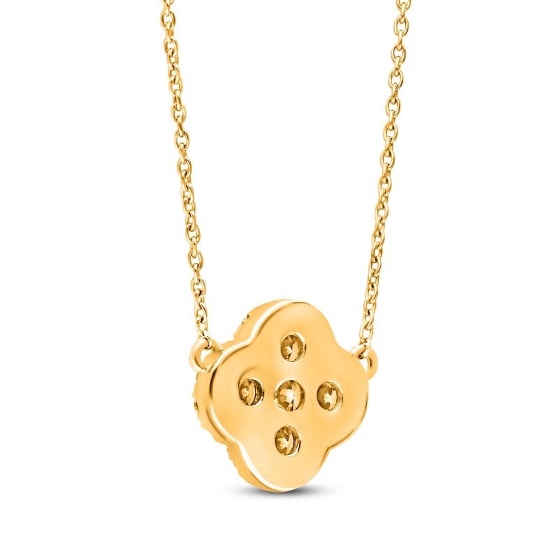 Main Image 4 of Kallati Natural Pink Sapphire & Diamond Necklace 1/10 ct tw 14K Yellow Gold 18"