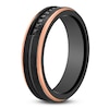 Thumbnail Image 2 of Men's Black Diamond Wedding Band 1/8 ct tw Black & Rose Ion-Plated Tungsten Carbide 6mm