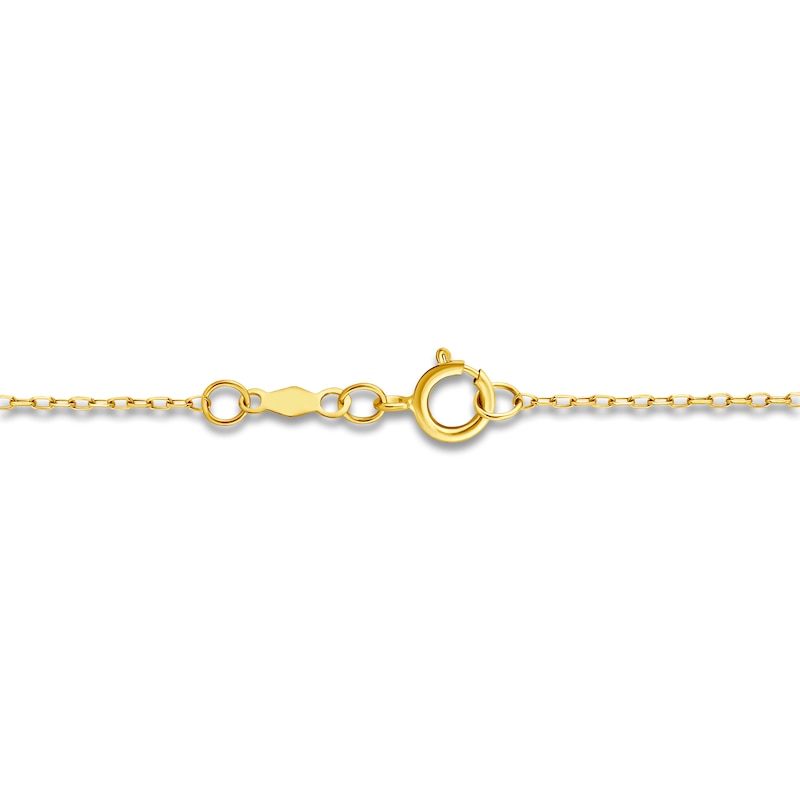 Rectangle-Cut Natural Aquamarine Bezel Solitaire Necklace 10K Yellow Gold 18"