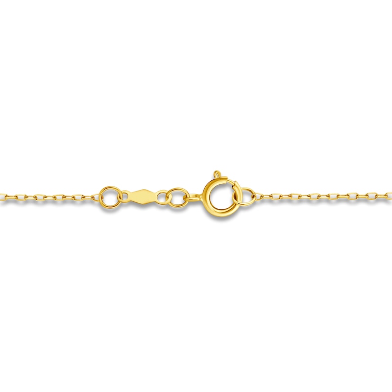 Main Image 2 of Rectangle-Cut Natural Aquamarine Bezel Solitaire Necklace 10K Yellow Gold 18"