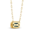 Thumbnail Image 3 of Rectangle-Cut Natural Aquamarine Bezel Solitaire Necklace 10K Yellow Gold 18"