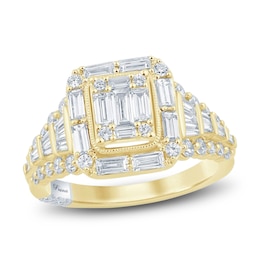 Pnina Tornai Diamond Baguette & Round-Cut Multi-Stone Engagement Ring 1-3/8 ct tw 14K Yellow Gold