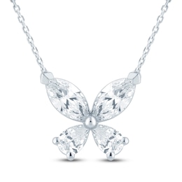 Pnina Tornai Pear-Shaped & Marquise Lab-Grown Diamond Butterfly Necklace 2 ct tw 14K White Gold 18"