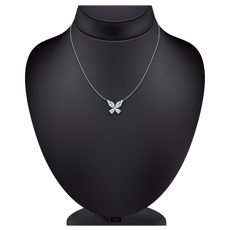 Main Image 4 of Pnina Tornai Pear-Shaped & Marquise Lab-Grown Diamond Butterfly Necklace 2 ct tw 14K White Gold 18"