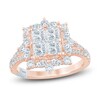 Thumbnail Image 1 of Pnina Tornai Princess-Cut Quad Diamond Halo Engagement Ring 2-1/3 ct tw 14K Rose Gold