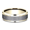 Thumbnail Image 3 of Men's Ottoman Pattern Comfort-Fit Wedding Band 7mm 14K Yellow Gold & Matte Dark Gray Tantalum