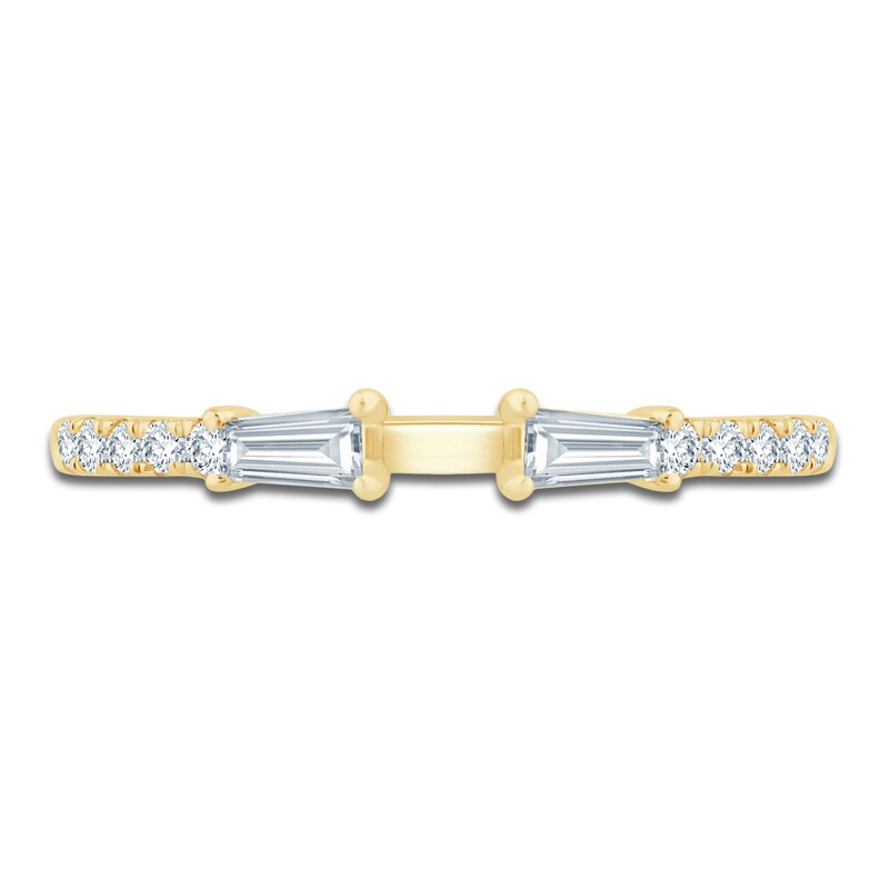 Main Image 3 of Certified Diamond Baguette & Round-Cut Anniversary Ring 1/3 ct tw 14K Yellow Gold