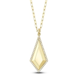 Shy Creation Diamond Geometric Necklace 1/8 ct tw 14K Yellow Gold 18" SC55026867