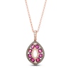 Thumbnail Image 1 of Le Vian Oval-Cut Ruby Marquise-Shaped Necklace 1/2 ct tw Diamonds 14K Strawberry Gold 19"