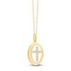 Thumbnail Image 2 of Children's Diamond Cross Oval Locket Necklace 1/15 ct tw 14K Yellow Gold 13"