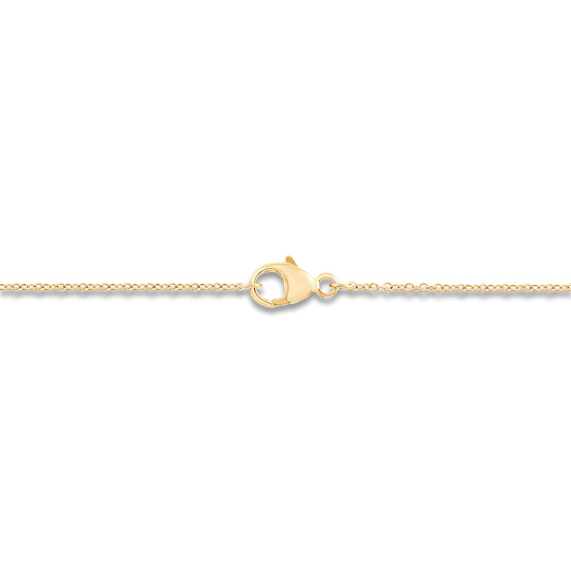 Main Image 3 of Children's Diamond Cross Oval Locket Necklace 1/15 ct tw 14K Yellow Gold 13"
