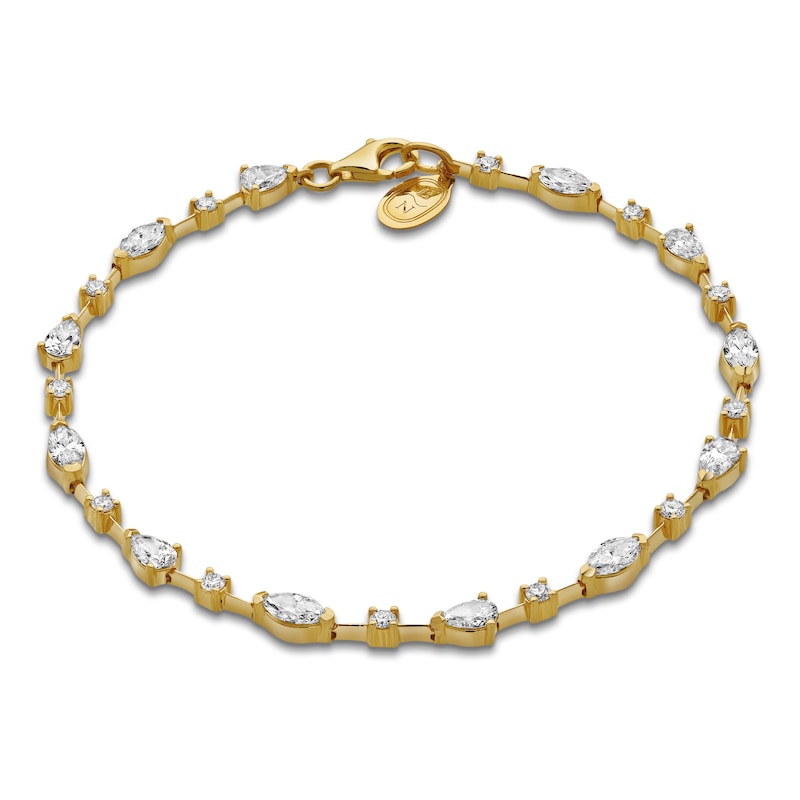Main Image 2 of Blue Nile X Jared Pear, Marquise & Round-Cut Diamond Tennis Bracelet 2-1/2 ct tw 14K Yellow Gold 7"