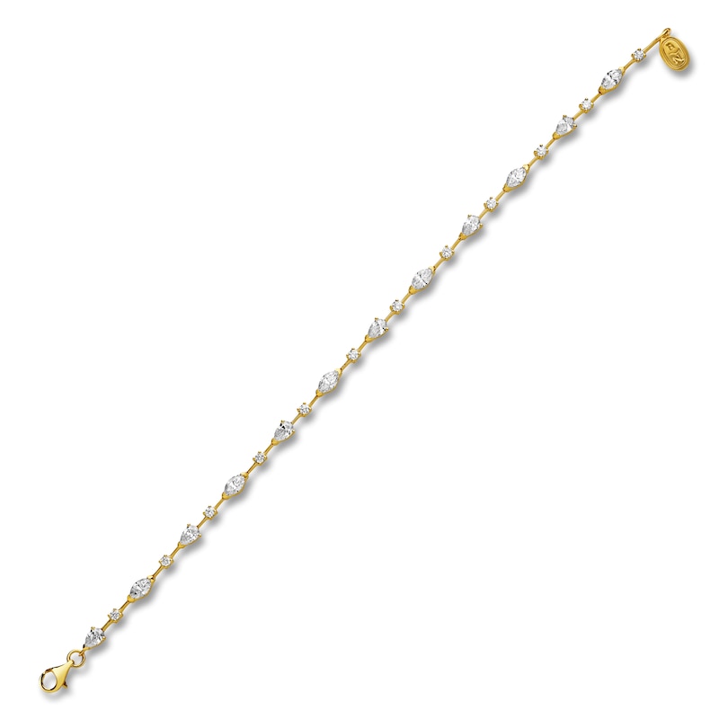 Main Image 3 of Blue Nile X Jared Pear, Marquise & Round-Cut Diamond Tennis Bracelet 2-1/2 ct tw 14K Yellow Gold 7"