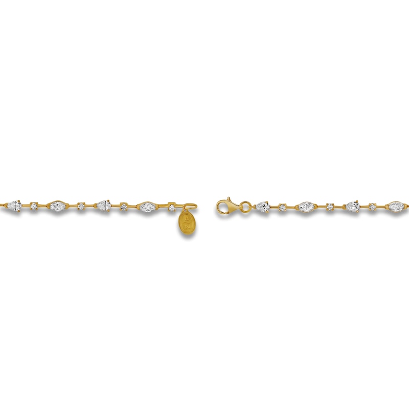 Main Image 4 of Blue Nile X Jared Pear, Marquise & Round-Cut Diamond Tennis Bracelet 2-1/2 ct tw 14K Yellow Gold 7"