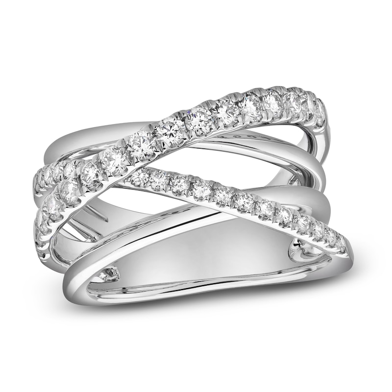 Main Image 1 of Blue Nile X Jared Diamond Multi-Row Crossover ring 1 ct tw 14K White Gold