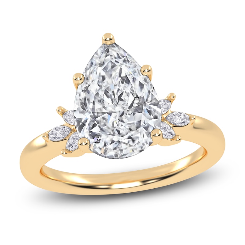 Main Image 1 of Pear-Shaped Created By Jared Studio Lab-Grown Diamond Engagement Ring 2-1/6 ct tw 14K Yellow Gold