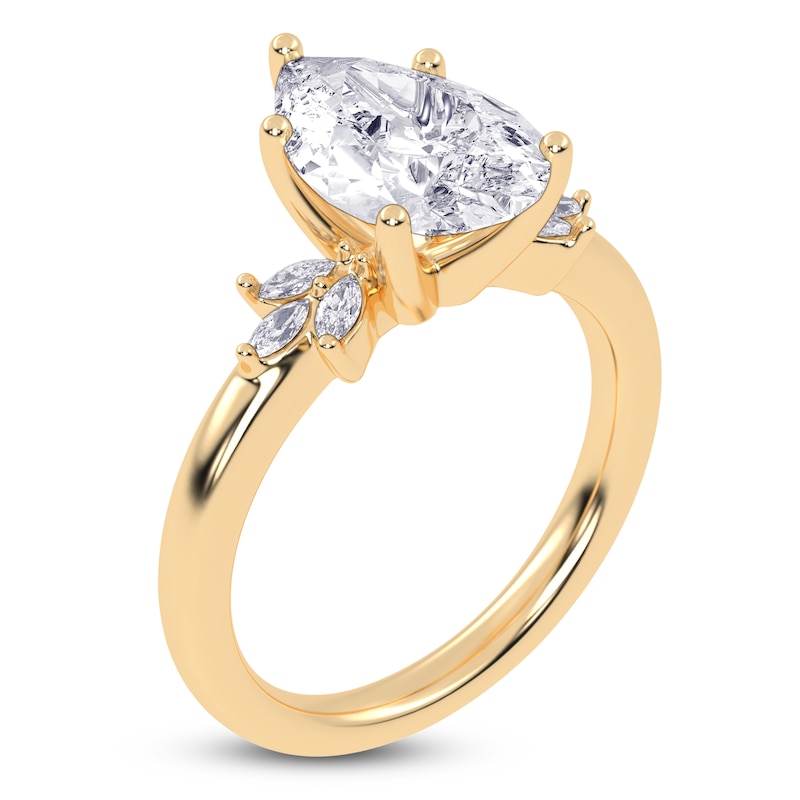 Main Image 2 of Pear-Shaped Created By Jared Studio Lab-Grown Diamond Engagement Ring 2-1/6 ct tw 14K Yellow Gold