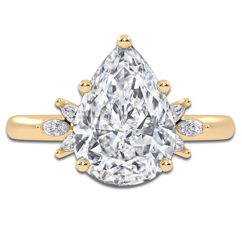 Main Image 3 of Pear-Shaped Created By Jared Studio Lab-Grown Diamond Engagement Ring 2-1/6 ct tw 14K Yellow Gold