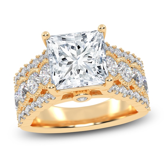 Princess-Cut Lab-Grown Diamond Engagement Ring 4-3/4 ct tw 14K Yellow Gold