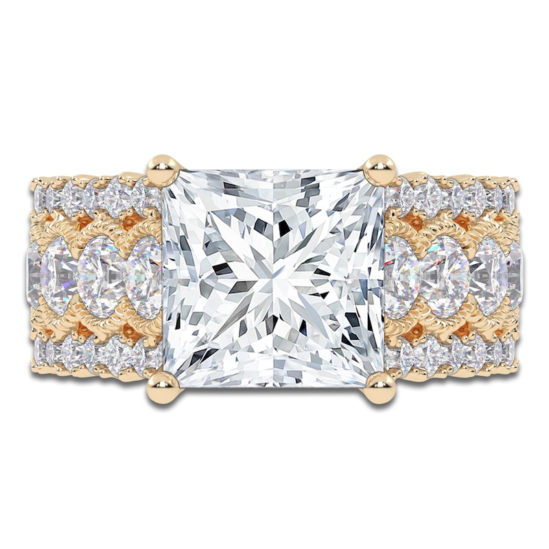 Main Image 3 of Princess-Cut Created By Jared Studio Lab-Grown Diamond Engagement Ring 4-3/4 ct tw 14K Yellow Gold