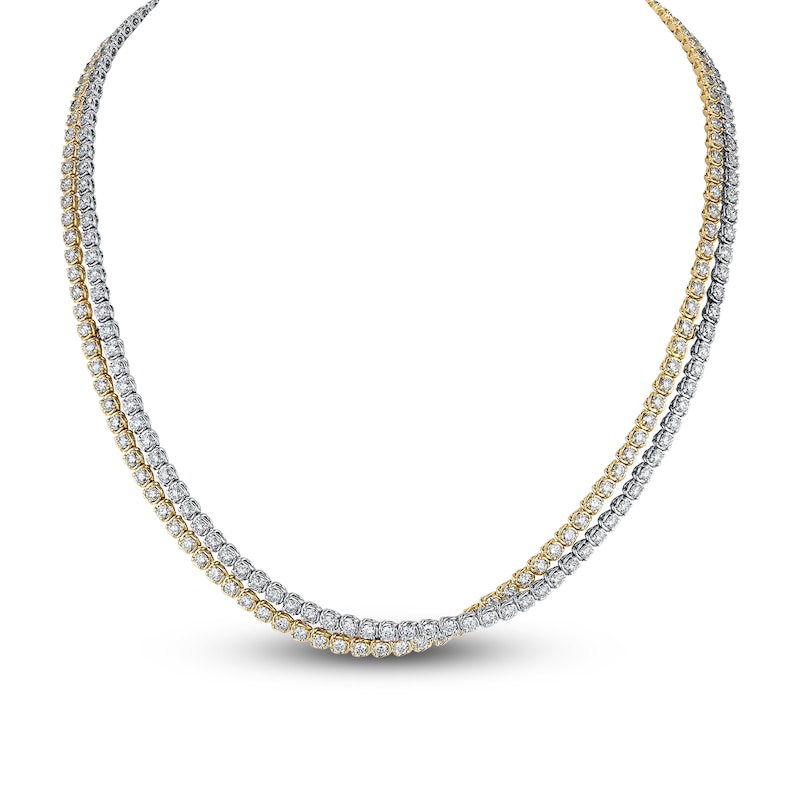 Main Image 2 of Matinee by A Link Diamond Layered Necklace 12-1/2 ct tw 18K Two-Tone Gold 16&quot;