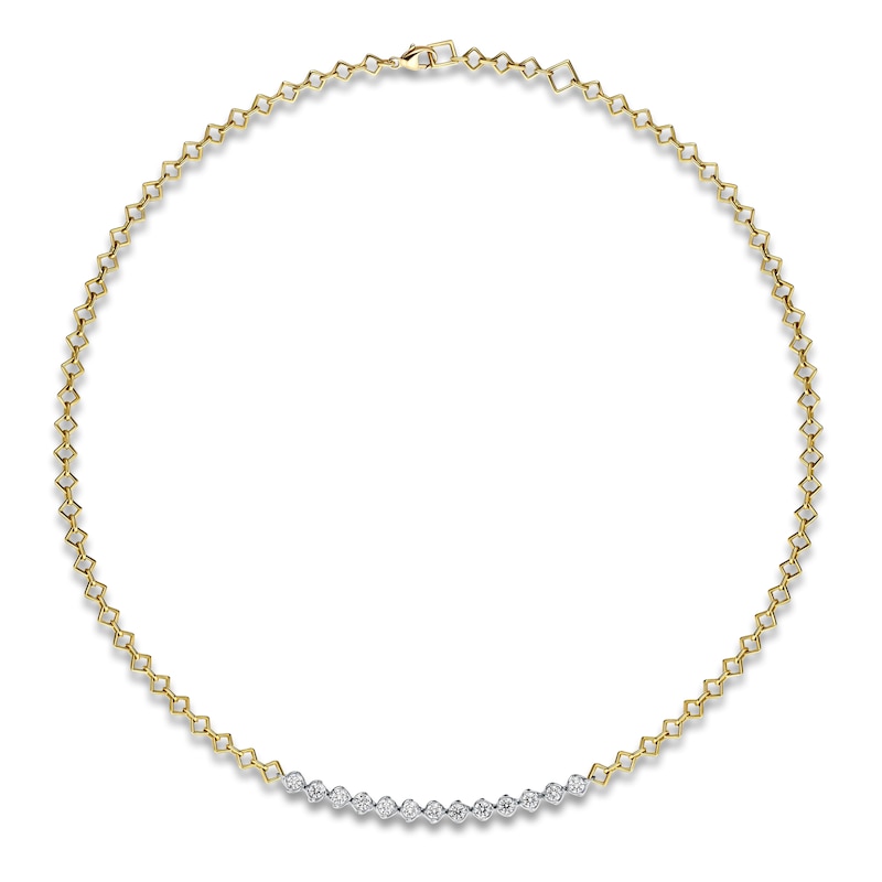 Main Image 1 of Matinee by A Link Diamond Abbracci Necklace 1 ct tw 18K Two-Tone Gold 17"