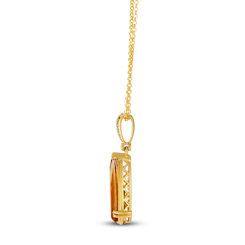 Main Image 2 of Le Vian Silhouette Elongated Pear-Shaped Natural Citrine Necklace 1/15 ct tw 14K Honey Gold 19"