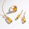 Thumbnail Image 4 of Le Vian Silhouette Elongated Pear-Shaped Natural Citrine Necklace 1/15 ct tw 14K Honey Gold 19"