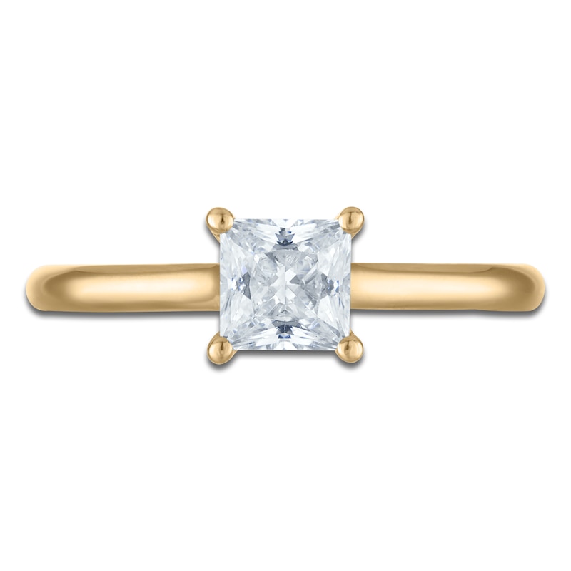 Main Image 3 of Princess-Cut Lab-Grown Diamond Solitaire Plus Engagement Ring 7/8 ct tw 18K Yellow Gold (VS2/F)