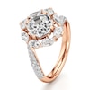 Thumbnail Image 4 of J'Lure Octagon Step-Cut Lab-Grown Diamond Halo Bypass Engagement Ring 3-1/6 ct tw 18K Rose Gold