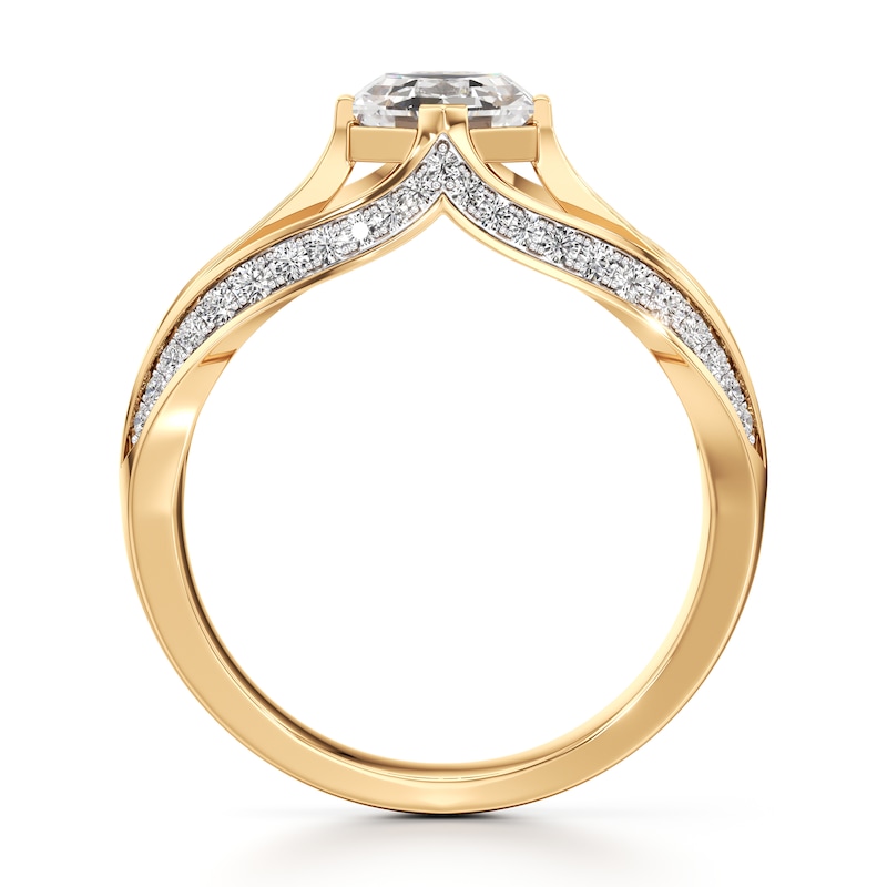 Main Image 2 of J'Lure Lab-Grown Diamond Hexagon Step-Cut Engagement Ring 1-3/8 ct tw 18K Yellow Gold