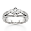 Thumbnail Image 1 of J'Lure Lab-Grown Diamond Lozenge Step-Cut Engagement Ring 1-3/8 ct tw 18K White Gold