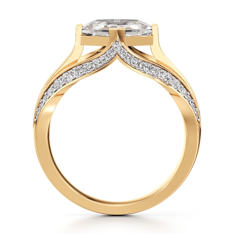 Main Image 2 of J'Lure Lab-Grown Diamond Hexagon Portrait-Cut Engagement Ring 2-3/8 ct tw 18K Yellow Gold