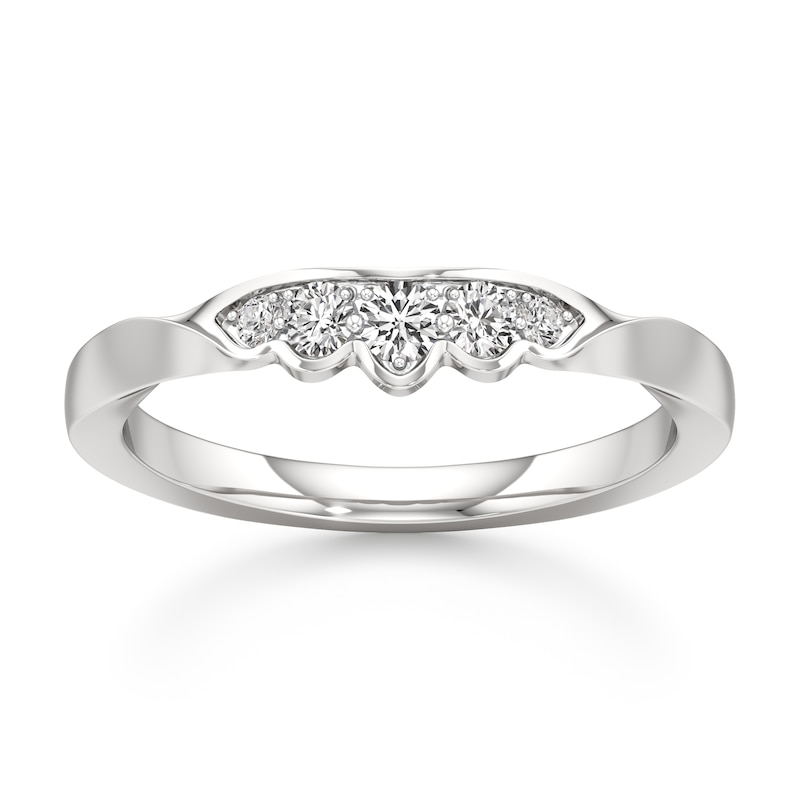 Main Image 1 of J'Lure Lab-Grown Diamond Scalloped Wedding Band 1/6 ct tw 18K White Gold