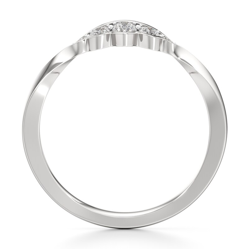 Main Image 2 of J'Lure Lab-Grown Diamond Scalloped Wedding Band 1/6 ct tw 18K White Gold
