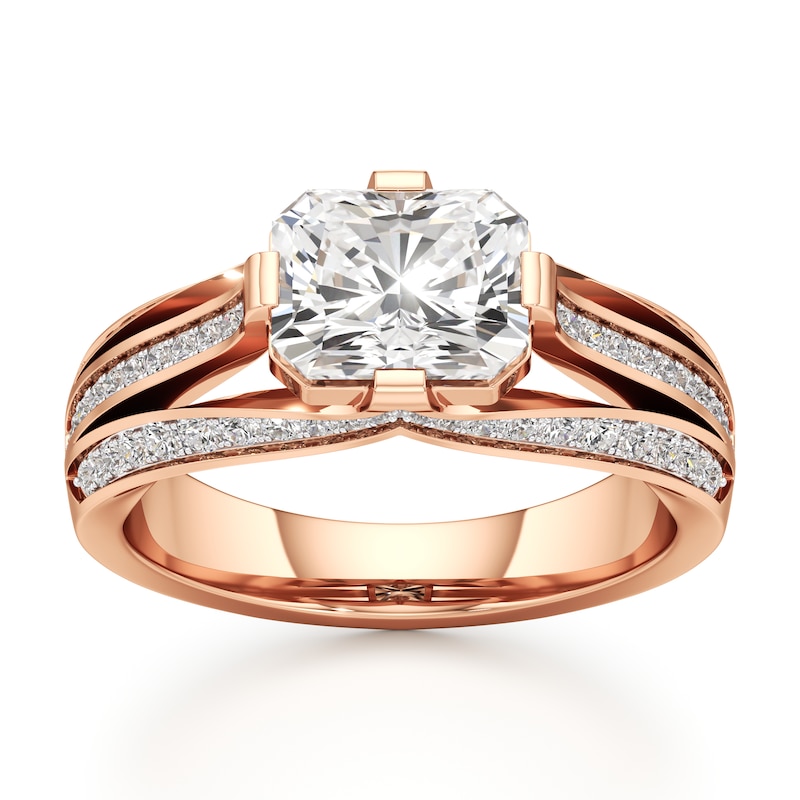 Main Image 1 of J'Lure Lab-Grown Diamond Radiant Brilliant-Cut Engagement Ring 2-3/8 ct tw 18K Rose Gold