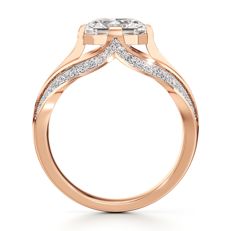 Main Image 2 of J'Lure Lab-Grown Diamond Radiant Brilliant-Cut Engagement Ring 2-3/8 ct tw 18K Rose Gold