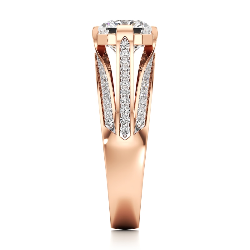 Main Image 3 of J'Lure Lab-Grown Diamond Radiant Brilliant-Cut Engagement Ring 2-3/8 ct tw 18K Rose Gold