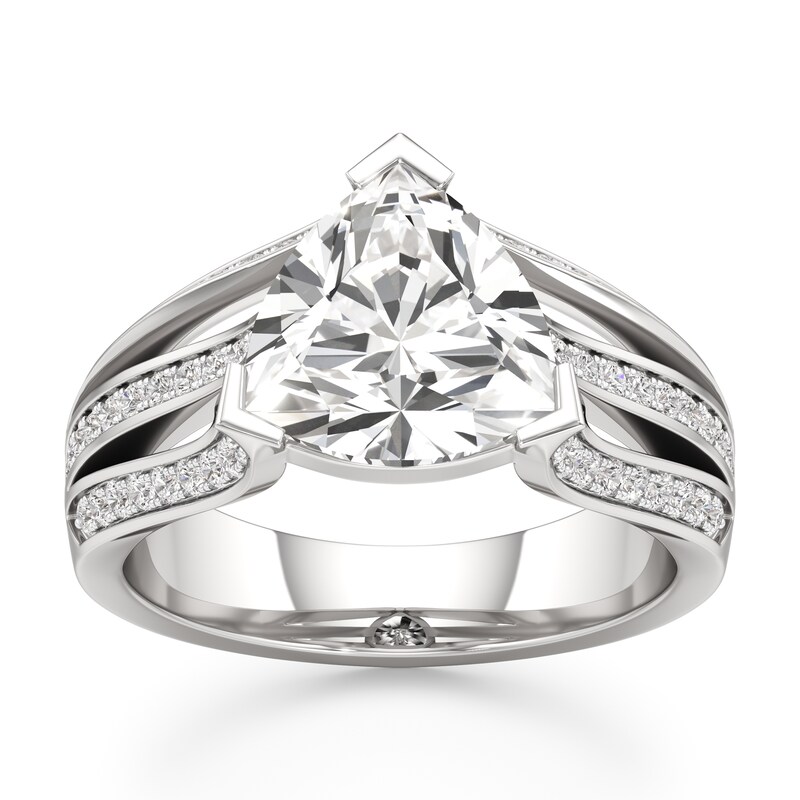 Main Image 1 of J'Lure Lab-Grown Diamond Trillion Curved Brilliant-Cut Engagement Ring 3-3/8 ct tw 18K White Gold