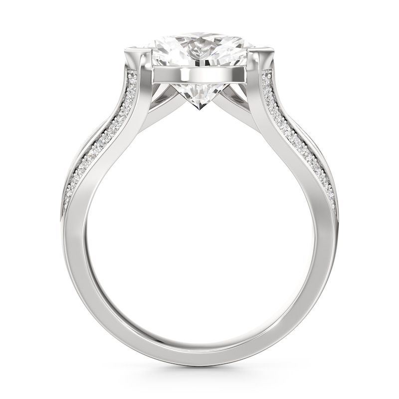 Main Image 2 of J'Lure Lab-Grown Diamond Trillion Curved Brilliant-Cut Engagement Ring 3-3/8 ct tw 18K White Gold