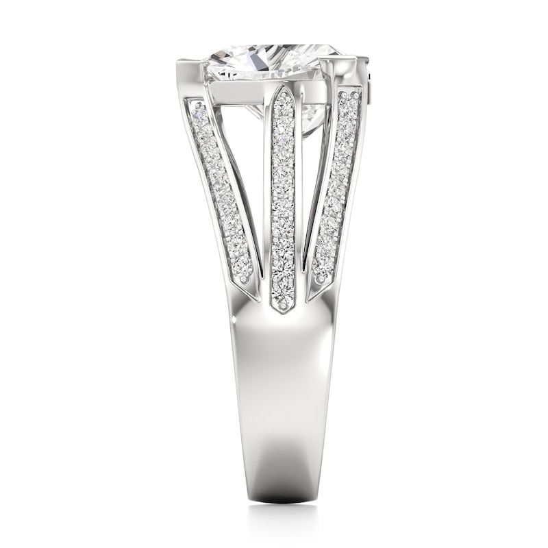 Main Image 3 of J'Lure Lab-Grown Diamond Trillion Curved Brilliant-Cut Engagement Ring 3-3/8 ct tw 18K White Gold