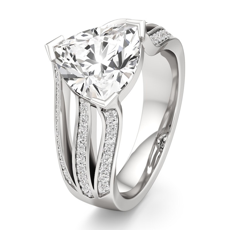 Main Image 4 of J'Lure Lab-Grown Diamond Trillion Curved Brilliant-Cut Engagement Ring 3-3/8 ct tw 18K White Gold