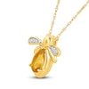 Thumbnail Image 2 of Pear-Shaped Natural Citrine & Diamond Accent Bee Necklace 10K Yellow Gold 18"