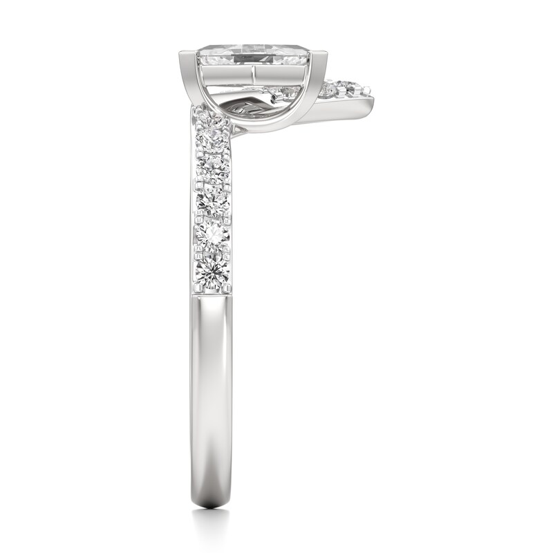 Main Image 3 of J'Lure Lozenge Step-Cut Lab-Grown Diamond Contour Wedding Band 1/2 ct tw 18K White Gold