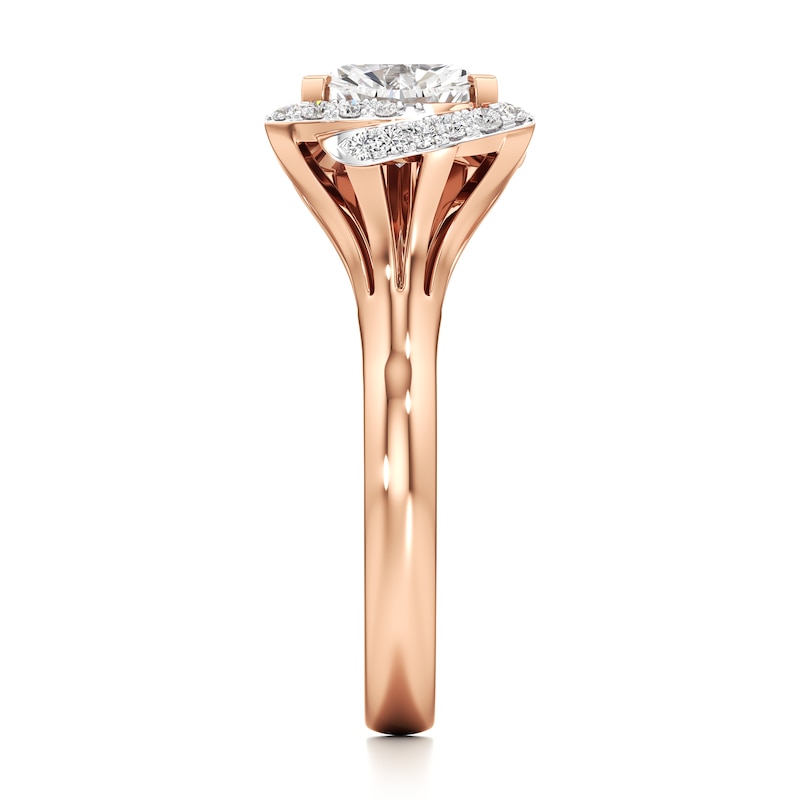 Main Image 3 of J'Lure Trillion Curved Brilliant-Cut Lab-Grown Diamond Engagement Ring 2-1/5 ct tw 18K Rose Gold