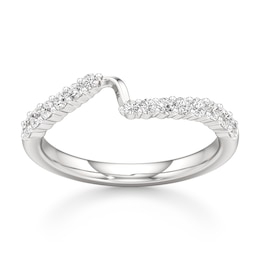 J'Lure Lab-Grown Diamond Contour Wedding Band 1/3 ct tw 18K White Gold