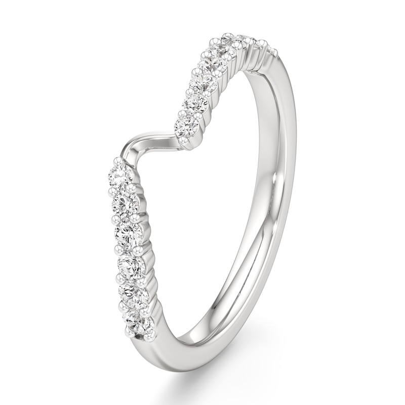 Main Image 4 of J'Lure Lab-Grown Diamond Contour Wedding Band 1/3 ct tw 18K White Gold